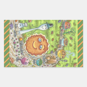 PUMPKIN PAJ & FRIENDS THANKSGIVING PARAD STICKERS REKTANGULÄRT KLISTERMÄRKE