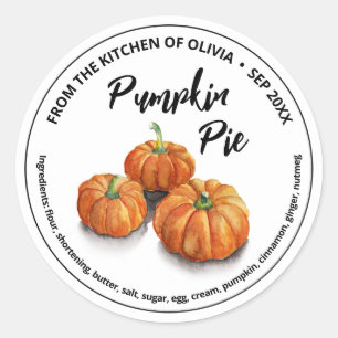 Pumpkin Paj Home Baked Runt Klistermärke