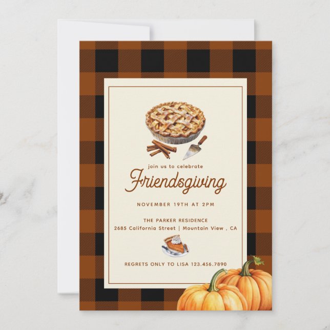 Pumpkin Paj | Inbjudan till Thanksgiving (Framsida)
