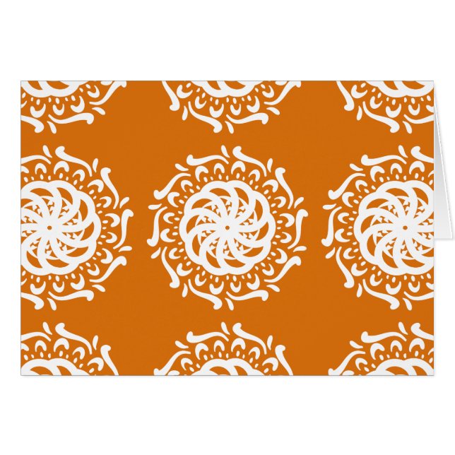 Pumpkin Paj Mandala Hälsningskort (Framsidan Horizontal)