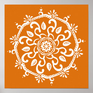 Pumpkin Paj Mandala Poster