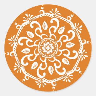 Pumpkin Paj Mandala Runt Klistermärke