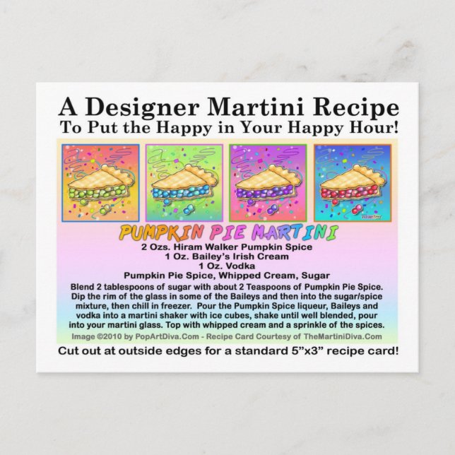 Pumpkin Paj Martini Recept Card-vykort Vykort (Framsida)