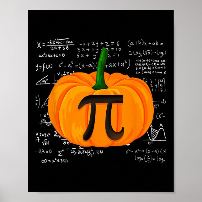 Pumpkin Paj Math Funny Halloween Thanksgiving Pi D Poster (Framsidan)