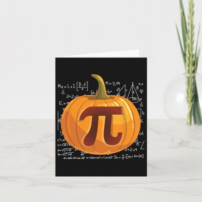 Pumpkin Paj Math Roligt Halloween Thanksgiving Pi  Kort (Framsida)