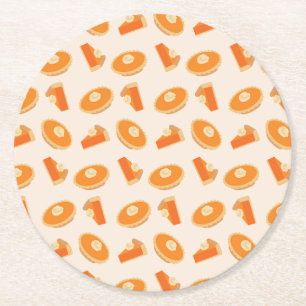 Pumpkin Paj Mönster Underlägg Papper Rund