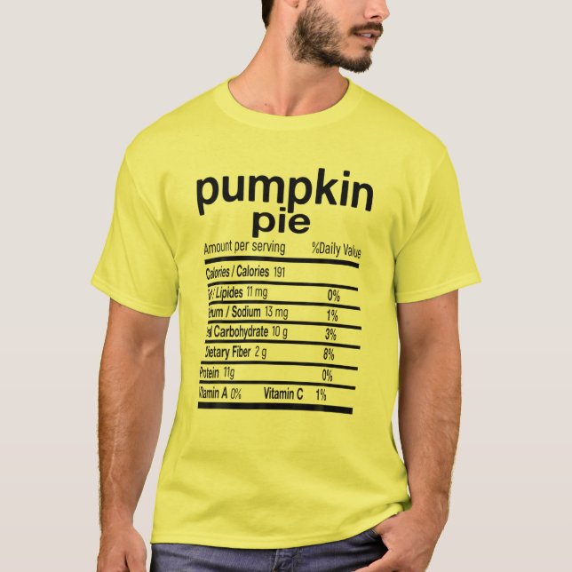 Pumpkin Paj Nutrition Facts Funny Thanksgiving Chr T Shirt (Framsida)
