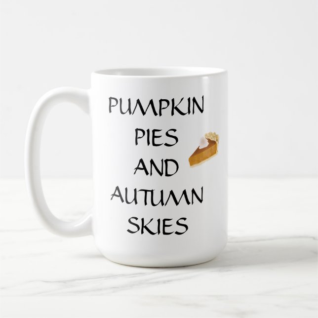 Pumpkin Paj och Himmel hösten Kaffemugg (Vänster)