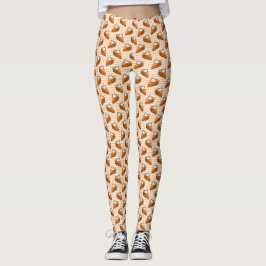 Pumpkin Paj på Orange Gingham Novelty Thanksgiving Leggings
