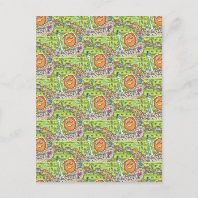 PUMPKIN PAJ PARAD, THANKSGIVING FEAST FIRANDE VYKORT (Framsida)