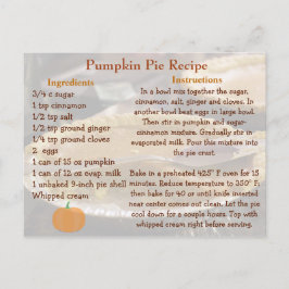 Pumpkin Paj Recept Card Vykort
