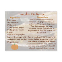 Pumpkin Paj Recept Card