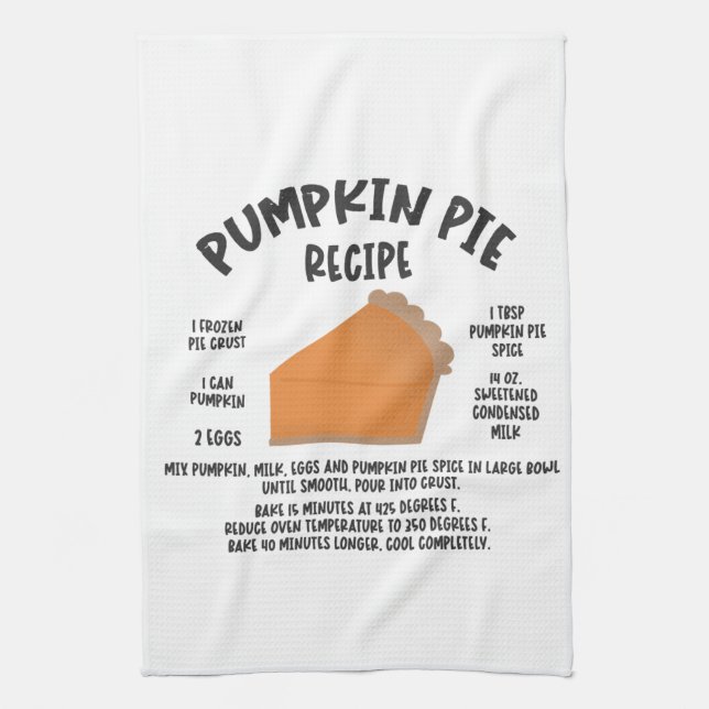 Pumpkin Paj Recipe Kitchen Towel Kökshandduk (Vertikal)