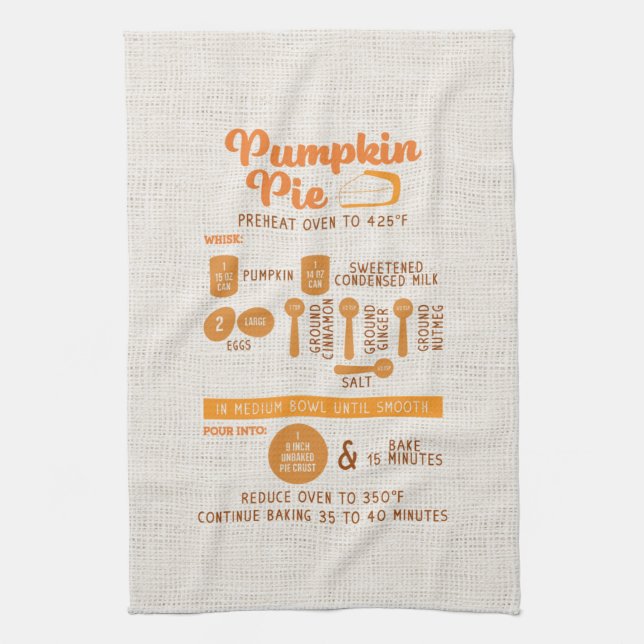 Pumpkin Paj Recipe Kitchen Towel Kökshandduk (Vertikal)