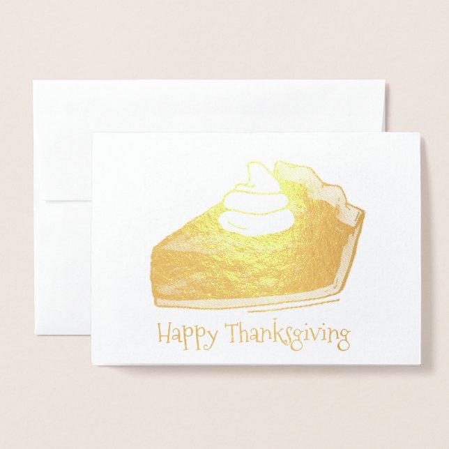 Pumpkin Paj Segment Höstdräkt Happy thanksgiving Folierat Kort (Framsida med kuvert)
