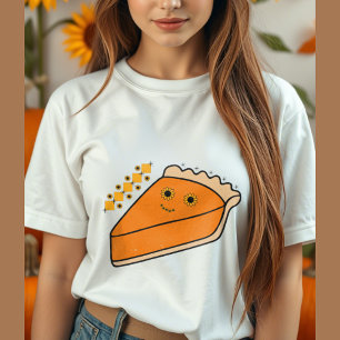 Pumpkin Paj Slice med Solros Ögon T Shirt