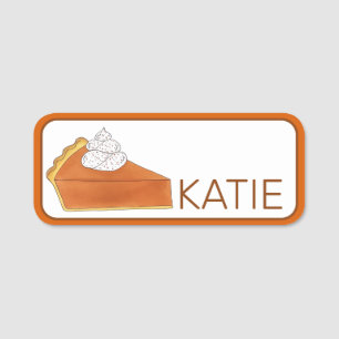 Pumpkin Paj Slice Thanksgiving Dessert Bakery Food Namnbricka