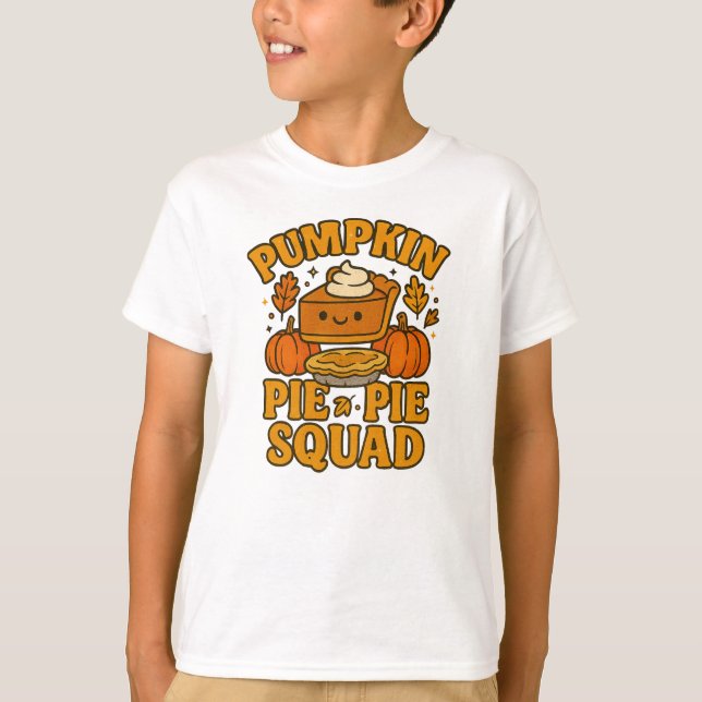 Pumpkin Paj Squad Thanksgiving Kids' T Shirt (Framsida)