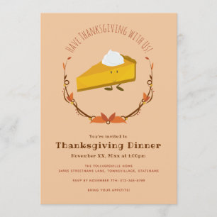 Pumpkin Paj Thanksgiving-inbjudan Inbjudningar