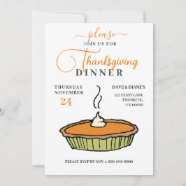Pumpkin Paj, Thanksgiving Middag Inbjudningar