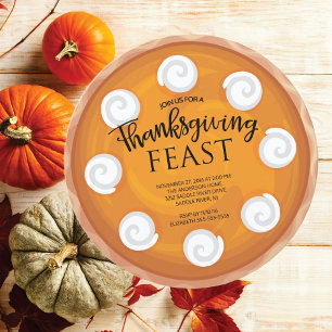 Pumpkin Paj Thanksgiving - middagsfest Inbjudningar