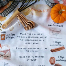 Pumpkin Paj Watercolor Recipe Heirloom Tea Towels Kökshandduk