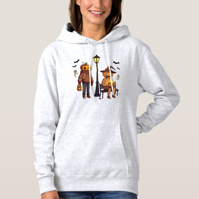 Pumpkin Pals Hoodie – Creepy Cute Halloween Street T Shirt (Framsida)