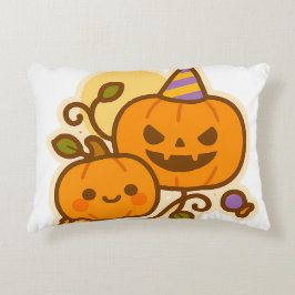 Pumpkin Pals - Kawaii Halloween Prydnadskudde