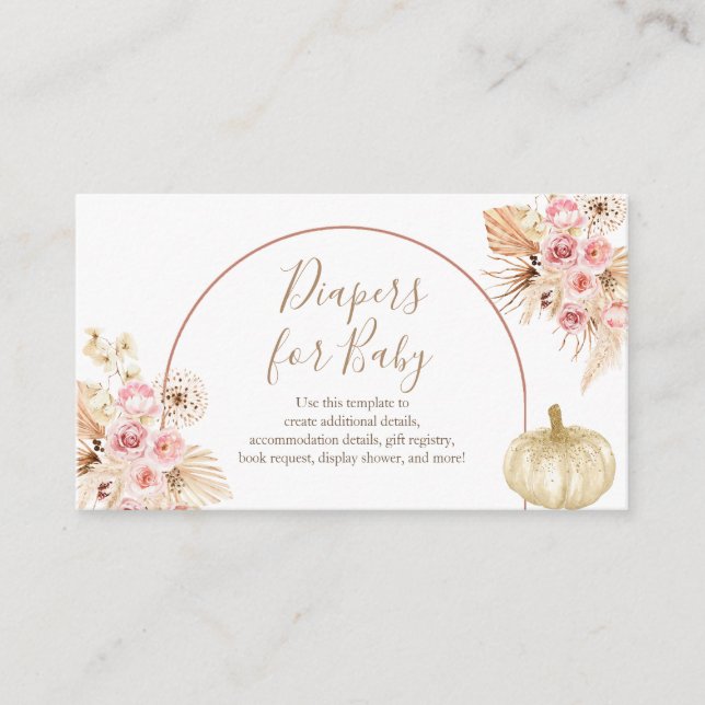 Pumpkin Pampas Baby Sprinkle-blöjor för Baby Tilläggskort (Framsida)