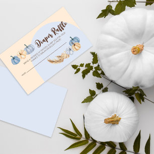 Pumpkin Pampas Boho Baby Shower Diaper Raffle Tilläggskort