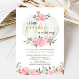 Pumpkin par babydusch, rosa guld elegant inbjudningar