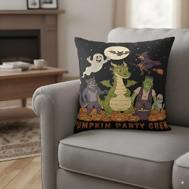 Pumpkin Party Crew - Cute Halloween Monsters Squad Kudde