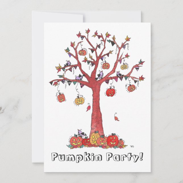 Pumpkin Party, inbjudan till Halloween fest (Framsida)