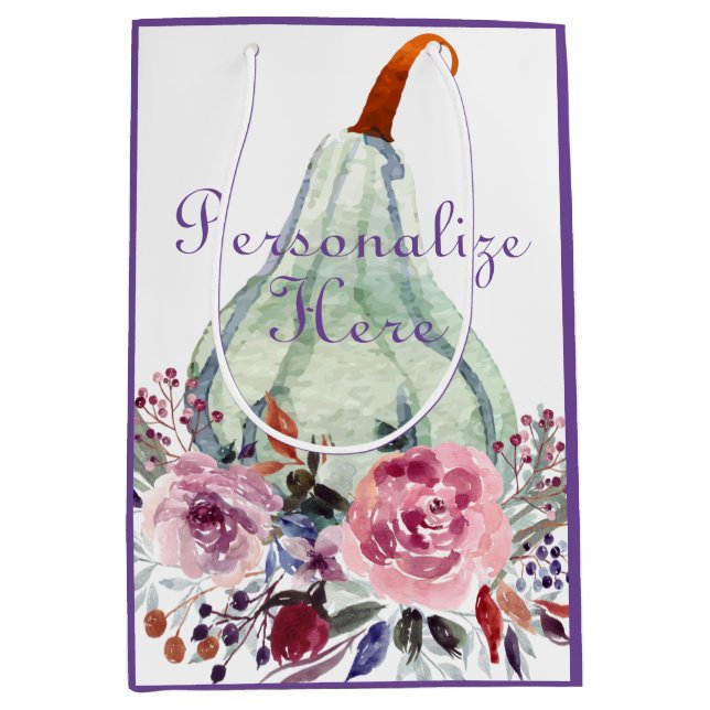 Pumpkin-pastel elegant fall blommigt Goural teal (Framsidan)