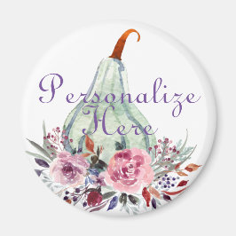 Pumpkin Pastel elegant fall blommigt hösttest Magnet
