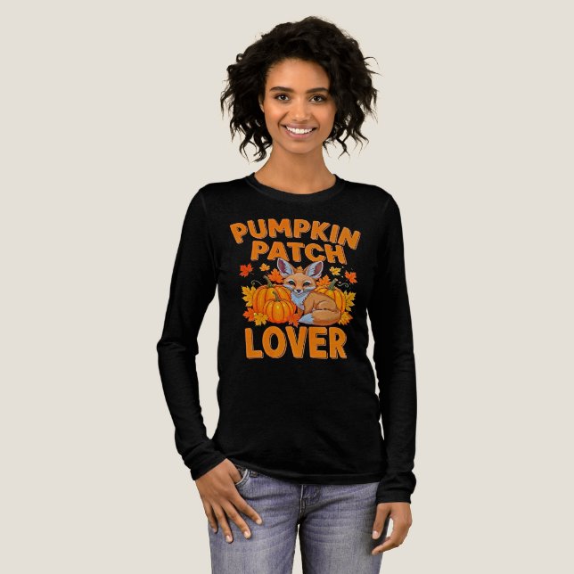 Pumpkin Patch Älskare - Cute Fox - höstfälla T Shirt (Hel framsida)