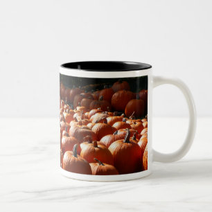Pumpkin Patch Autumn Harvest Photography Två-Tonad Mugg