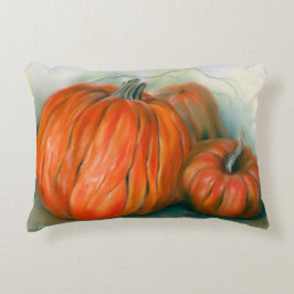 Pumpkin Patch Autumn Trio Pastel Art Prydnadskudde