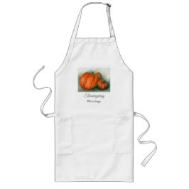 Pumpkin Patch Autumn Trio Pastel Art Thanksgiving Långt Förkläde