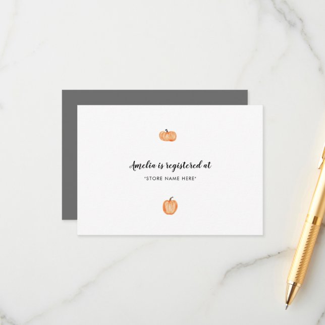 Pumpkin Patch Baby Shower Infoga Tilläggskort (Fram/Back In Situ)