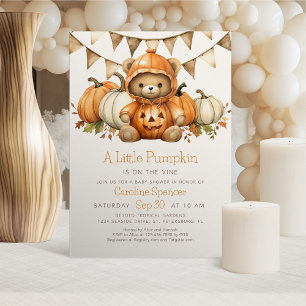 Pumpkin Patch Bear Baby Shower-inbjudan Inbjudningar