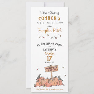 Pumpkin Patch Birthday Inbjudningar
