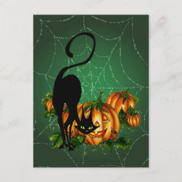 PUMPKIN PATCH, BLACK CAT & WEBBEN by SHARON SHARPE Vykort