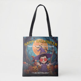 Pumpkin Patch Bus eller godis Halloween Tote Tygkasse