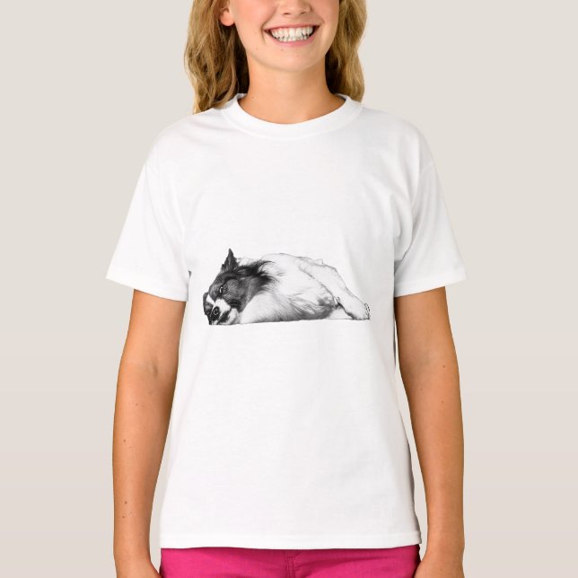 Pumpkin Patch Corgi Attitude T Shirt (Framsida)
