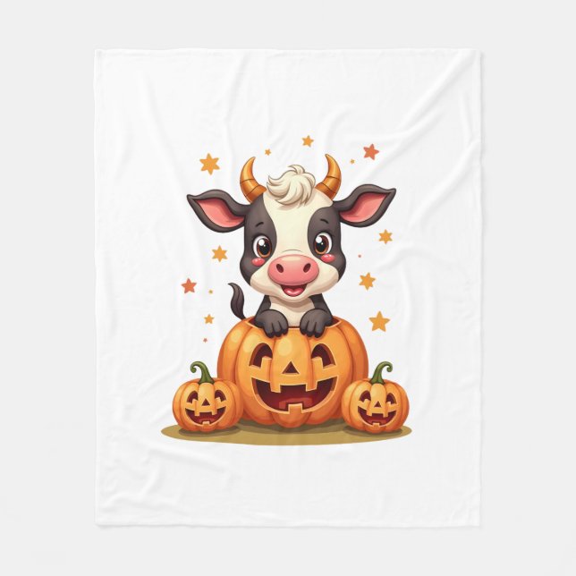 Pumpkin Patch Cow Fleecefilt (Framsidan)