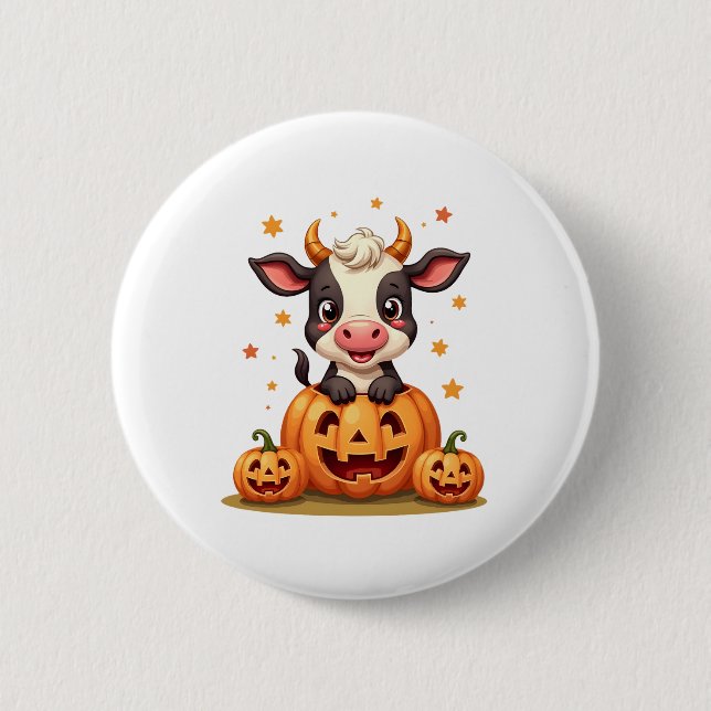 Pumpkin Patch Cow Knapp (Framsida)