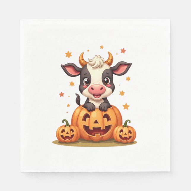 Pumpkin Patch Cow Pappersservett (Framsidan)