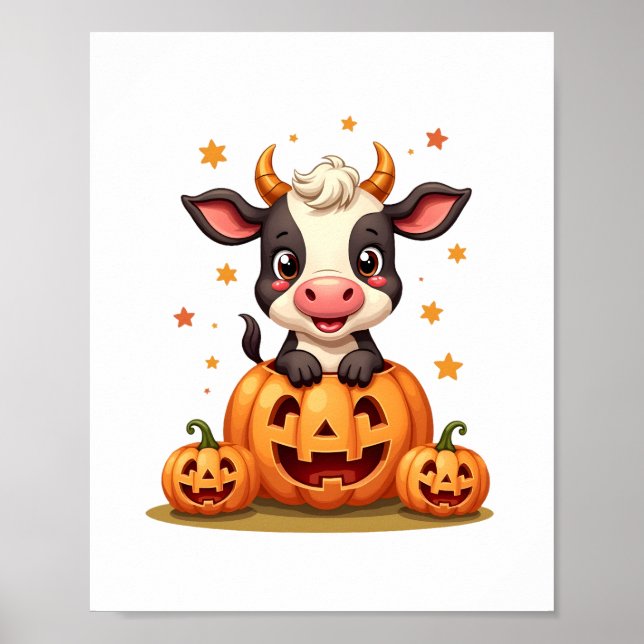 Pumpkin Patch Cow Poster (Framsidan)