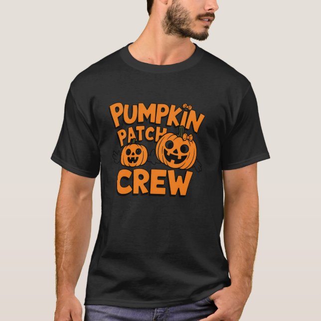 Pumpkin Patch Crew Cute Matching Family Halloween T Shirt (Framsida)